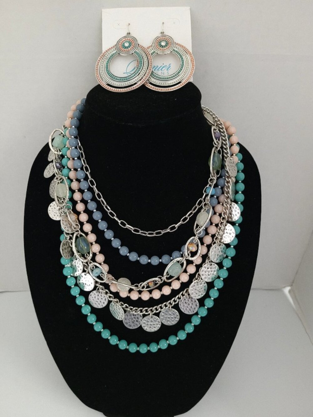 Premier Designs 6 Strand Multicolored Beaded Layered Necklace, Multiple Combos